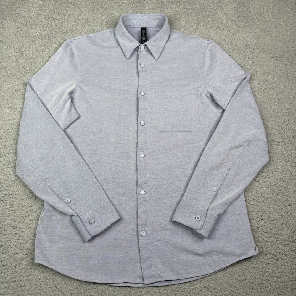Lululemon Shirt Mens Small Blue Commission Long Sleeve Button Up Stretch M3DJQS